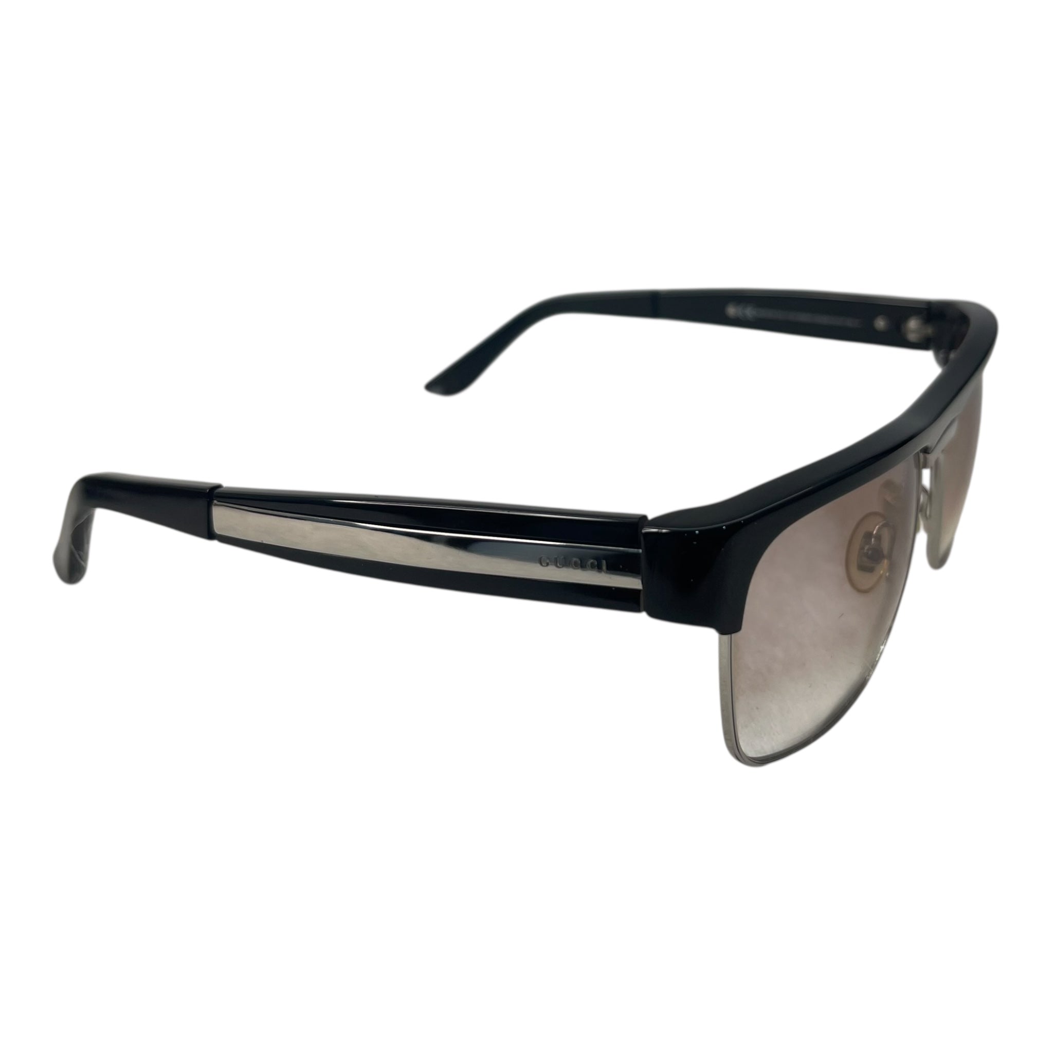 Gucci Brown Aviator Shield Sunglasses