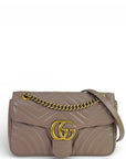 Gucci GG Marmont Shoulder Bag Beige Matelassé Leather