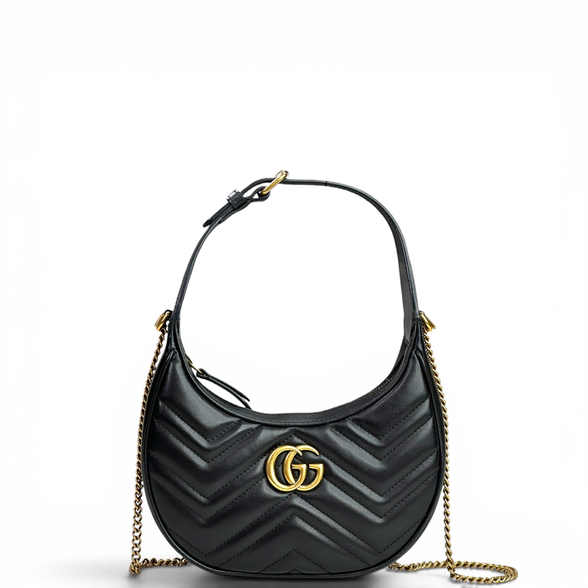 Gucci GG Marmont Shoulder Bag Mini Black Matelassé Chevron