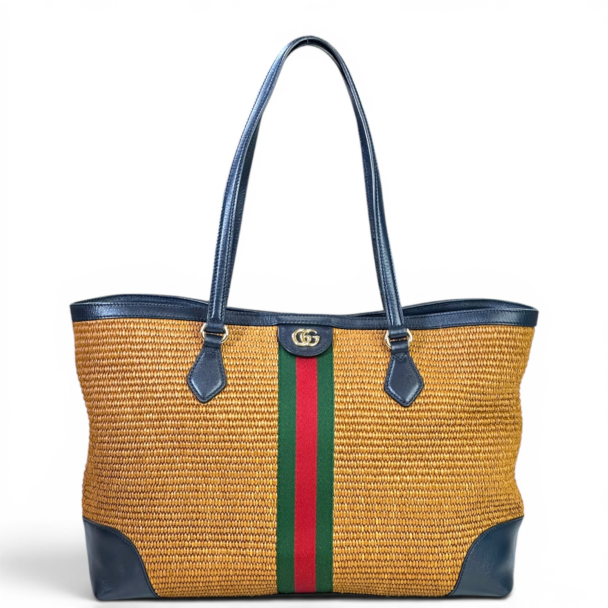 Gucci Ophidia Shopping Tote Medium Brown Raffia
