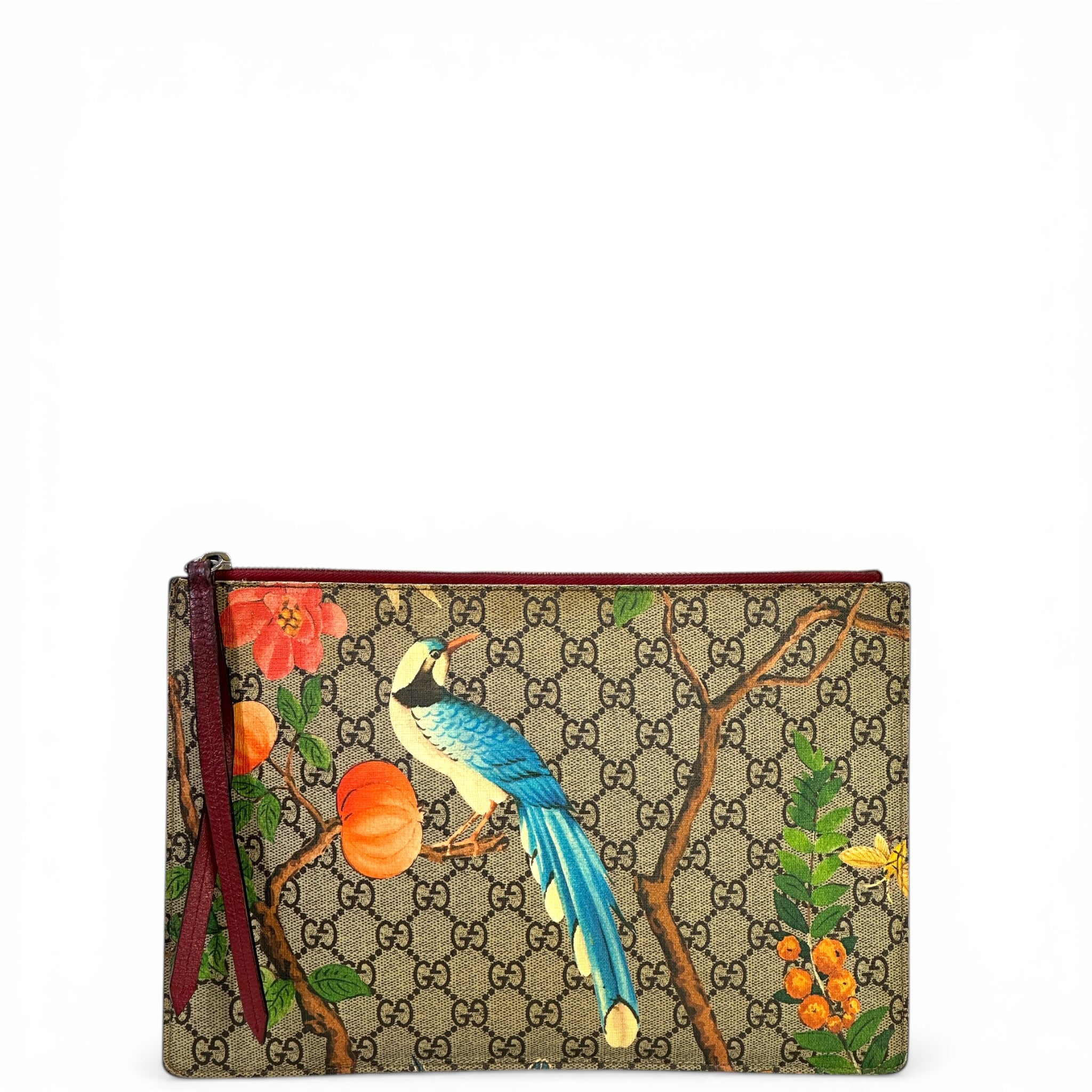 Gucci Tian Zip Pouch GG Supreme Monogram Canvas