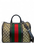 Gucci Vintage Web Boston Medium Bag Brown/Beige GG Canvas