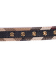 Black/Beige House Check Canvas and Leather Buckle Belt