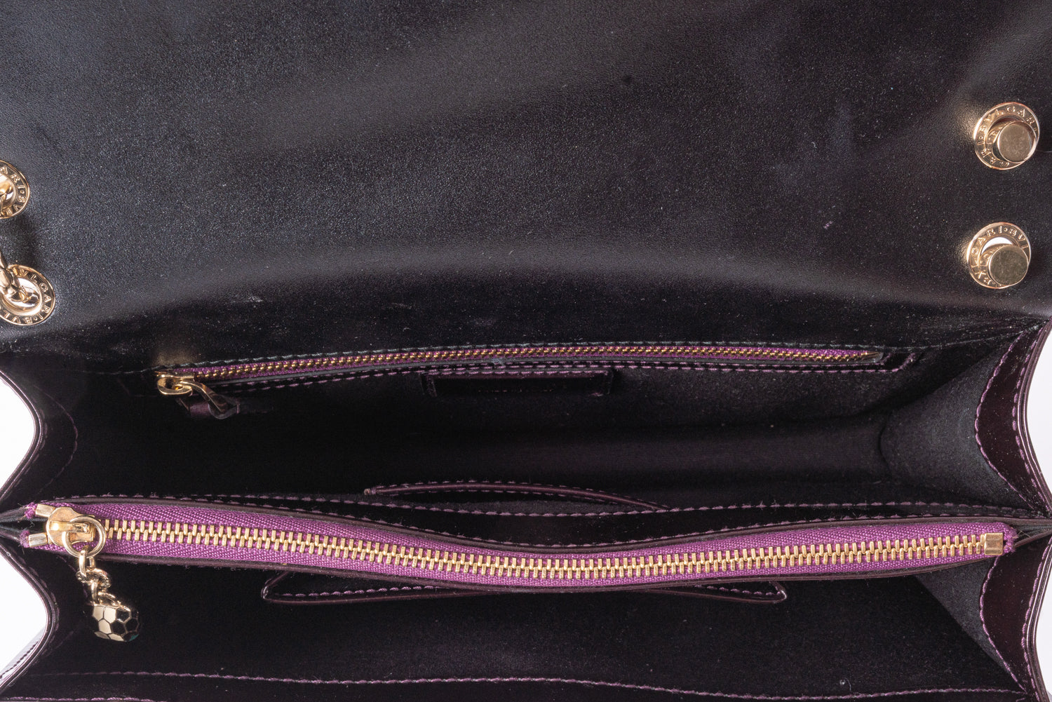 Plum Patent Leather Medium Serpenti Forever Shoulder Bag