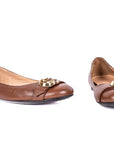 Leather GG Buckle Ballet Flats