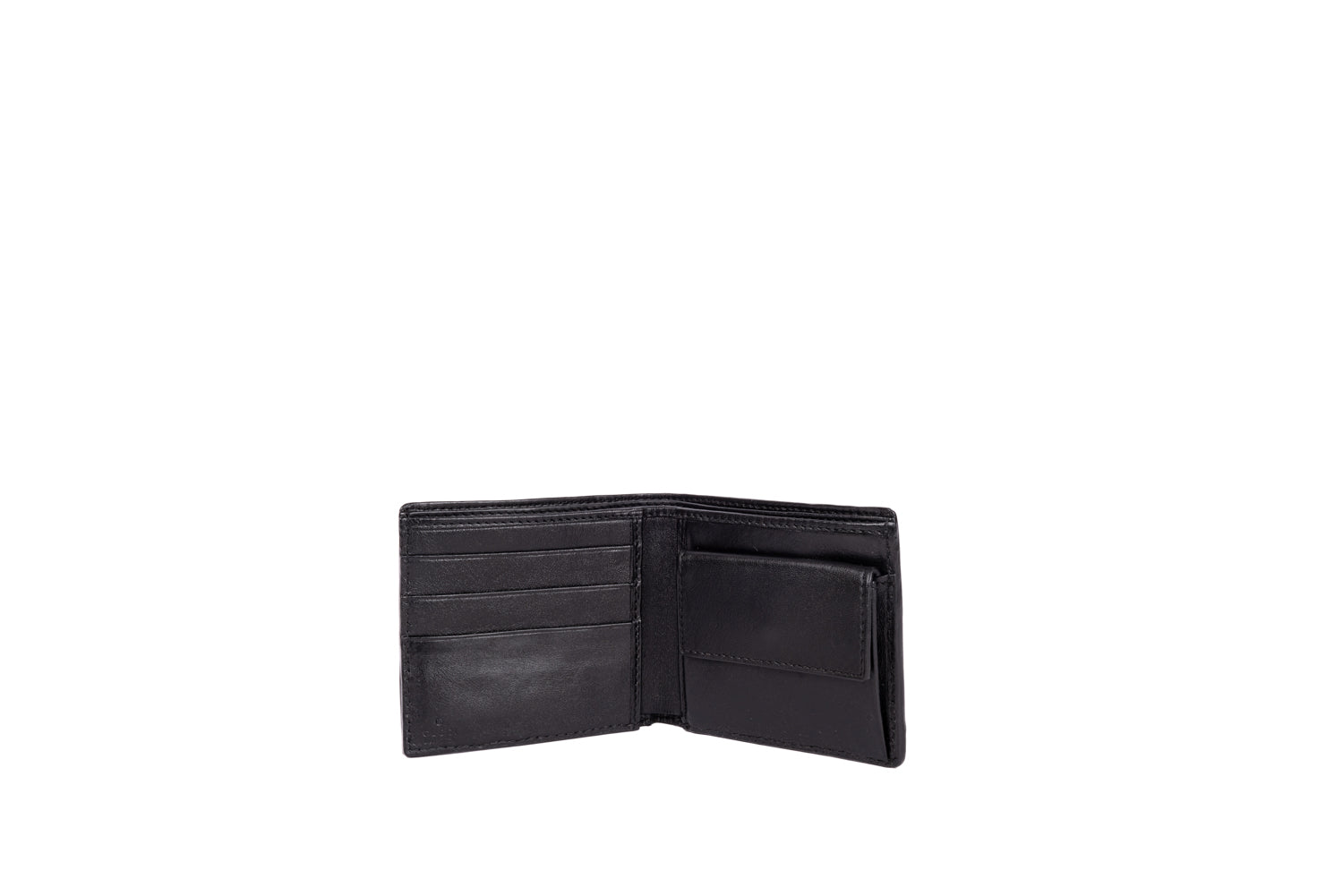 Black Leather and Canvas Interlocking G Bifold Wallet