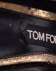 Tom Ford  Metallic Gold Snakeskin Pumps