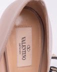 Valentino Beige Rockstud Heels with Black Strap