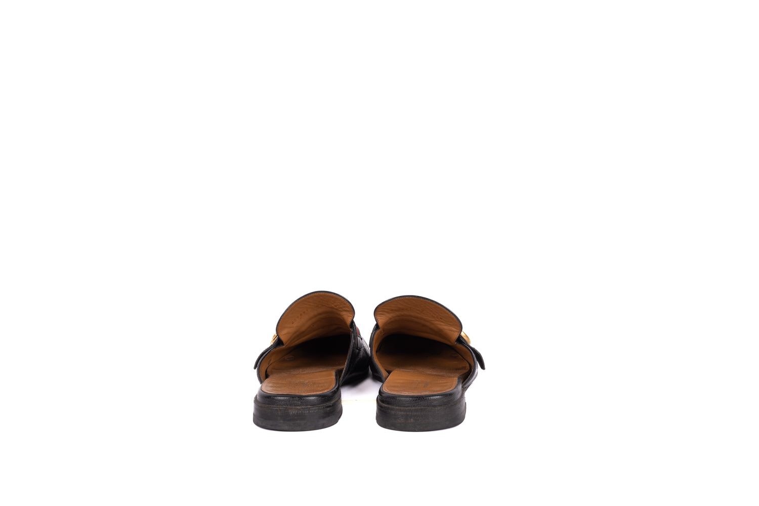 Black Leather PrinceTown Wb Mules