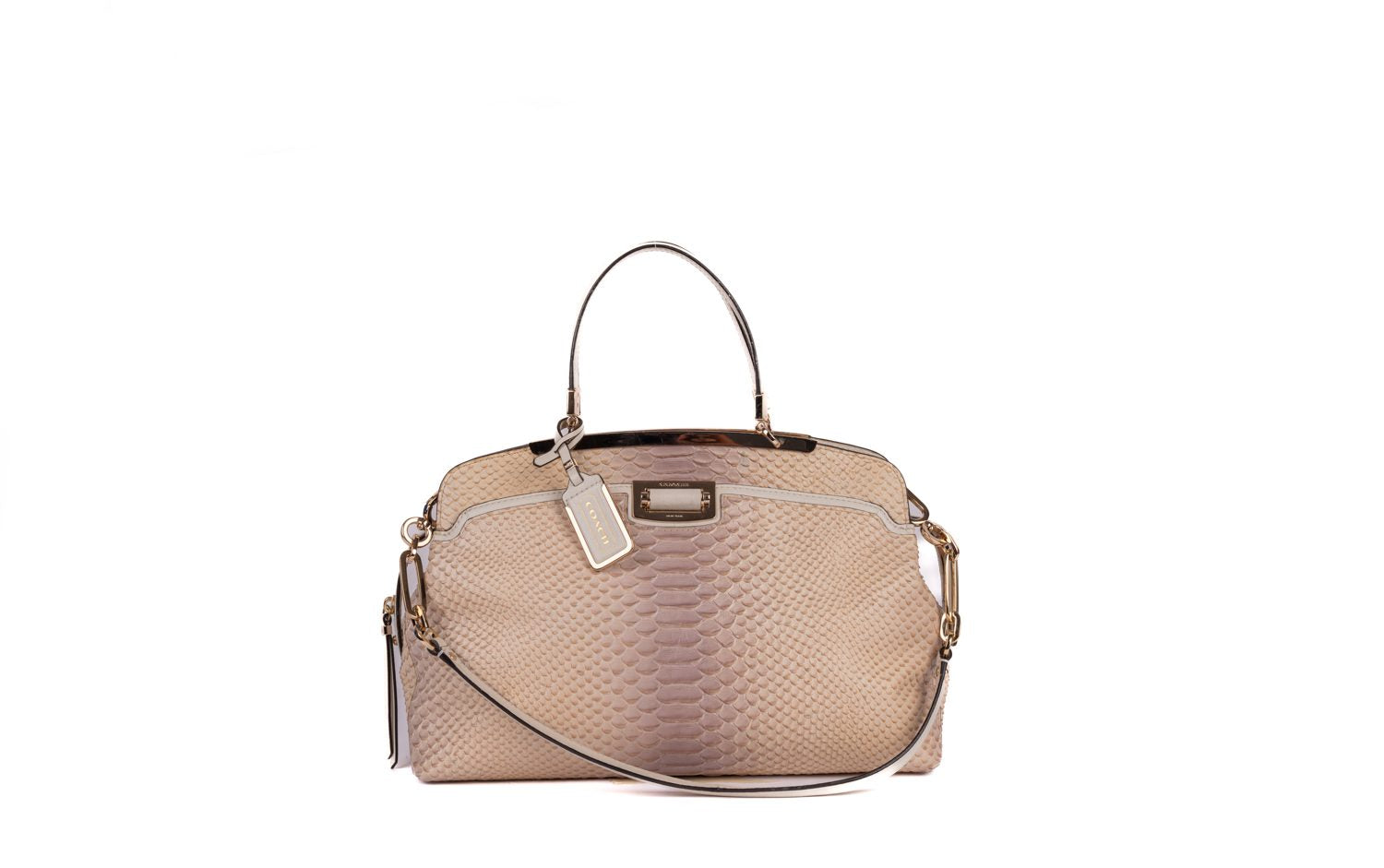 Python Satchel Beige Bag