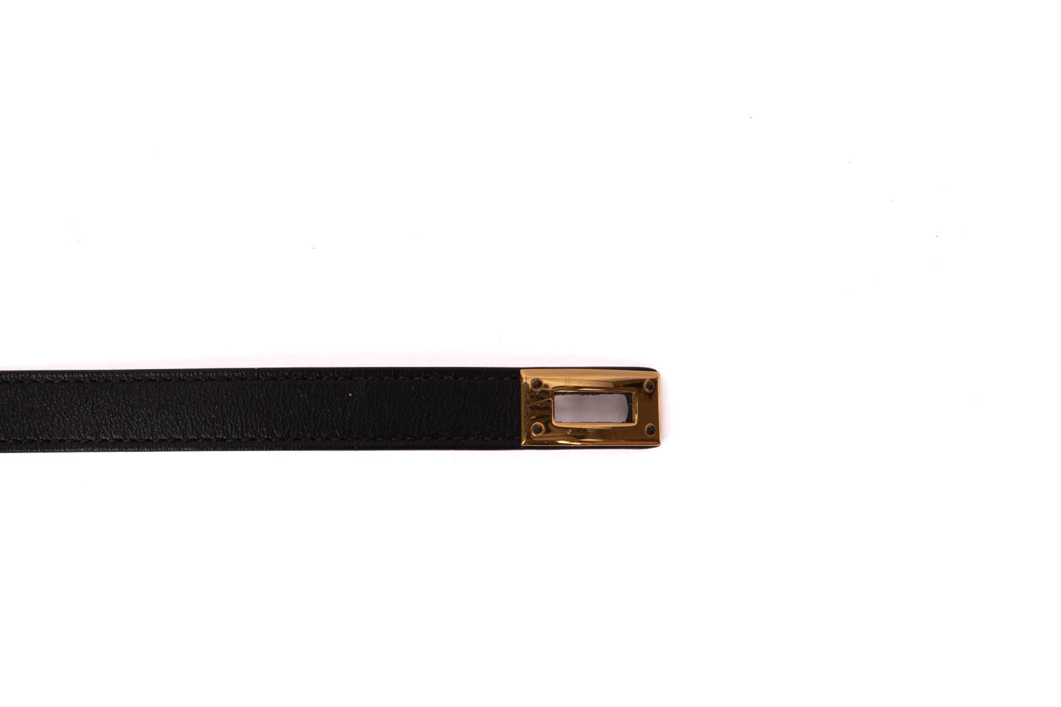 Black Leather Gold Plated Kelly Double Bracelet