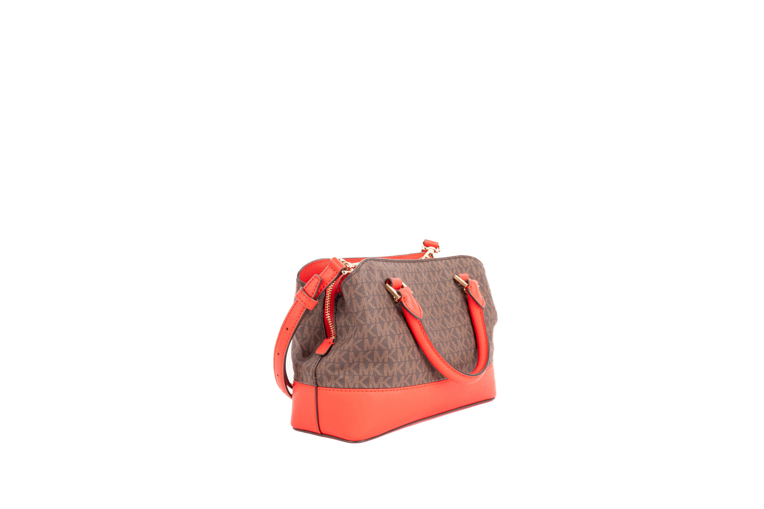 Signature Small Satchel Brown &amp; Red Bag