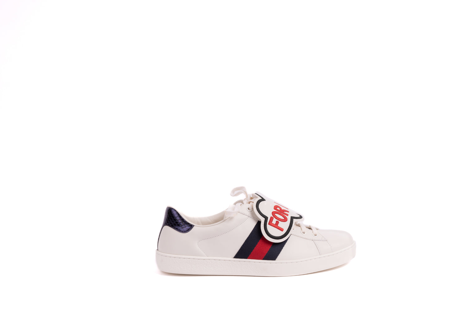 Gucci White Leather &#39;Blind In Love&#39; Ace Low-Top Sneaker-41