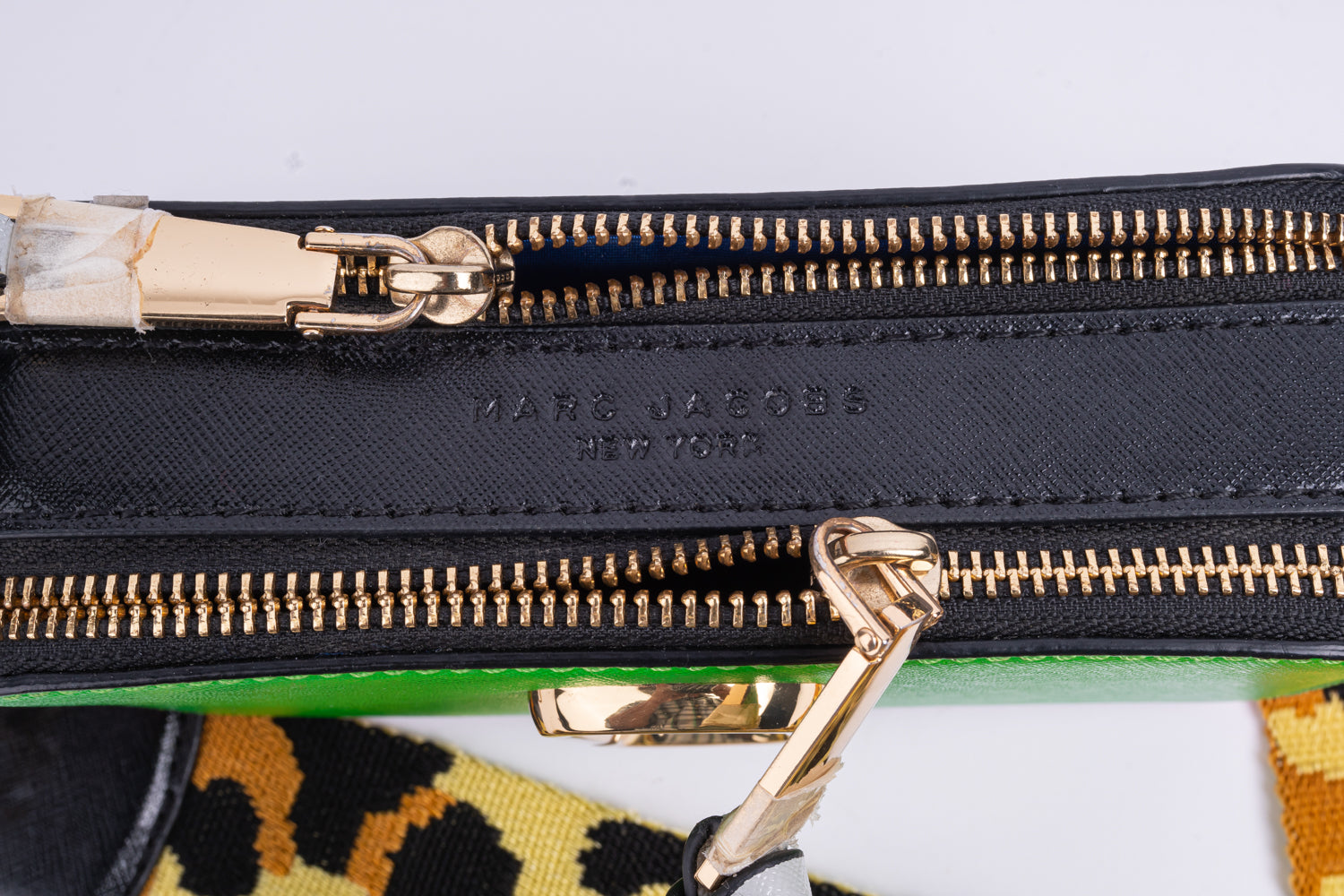 Marc Jacobs Green Snapshot With Leopard Strap