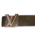 Louis Vuitton Green Signature Shimmer Belt