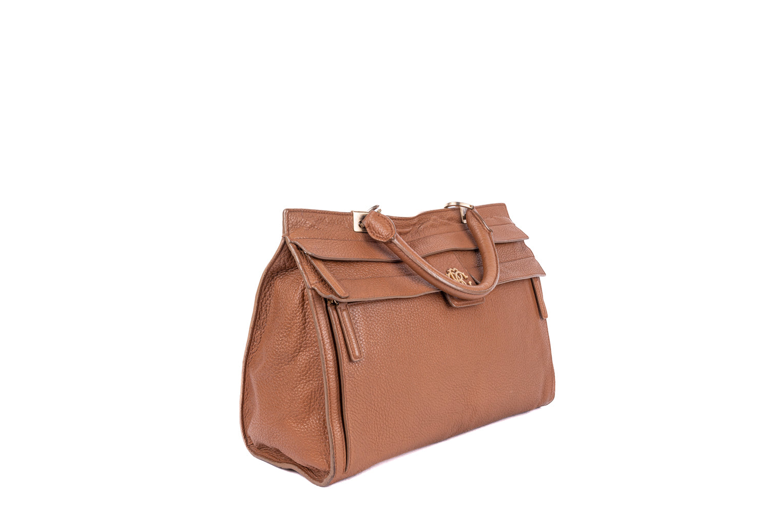 Brown Leather Top Handle Satchel Bag