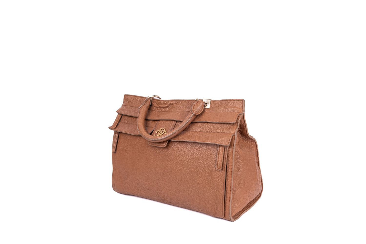 Brown Leather Top Handle Satchel Bag