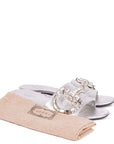 Metallic Nappa Crystal Maxine Horsebit Slide sandal- 37