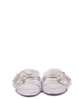 Gucci Metallic Nappa Crystal Maxine Horsebit Slide sandal size 37