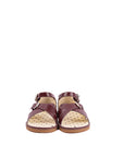 Maroon Leather Kids Sandals