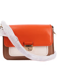 Tricolor Leather Shoulder Bag