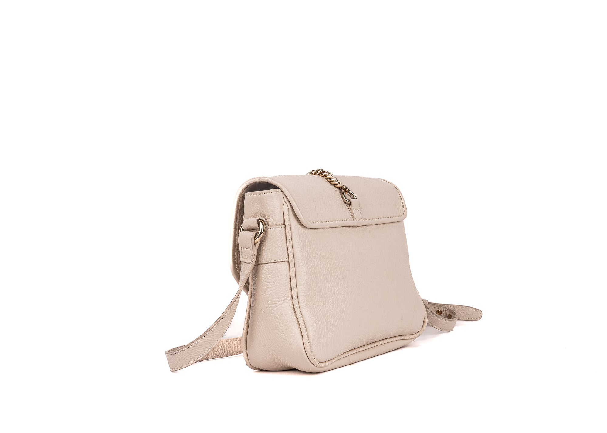 White Leadher Handbag
