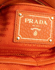 Prada Orange Leather Large Open Tote Bag