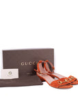 Gucci Orange Suede Flat Sandal-37