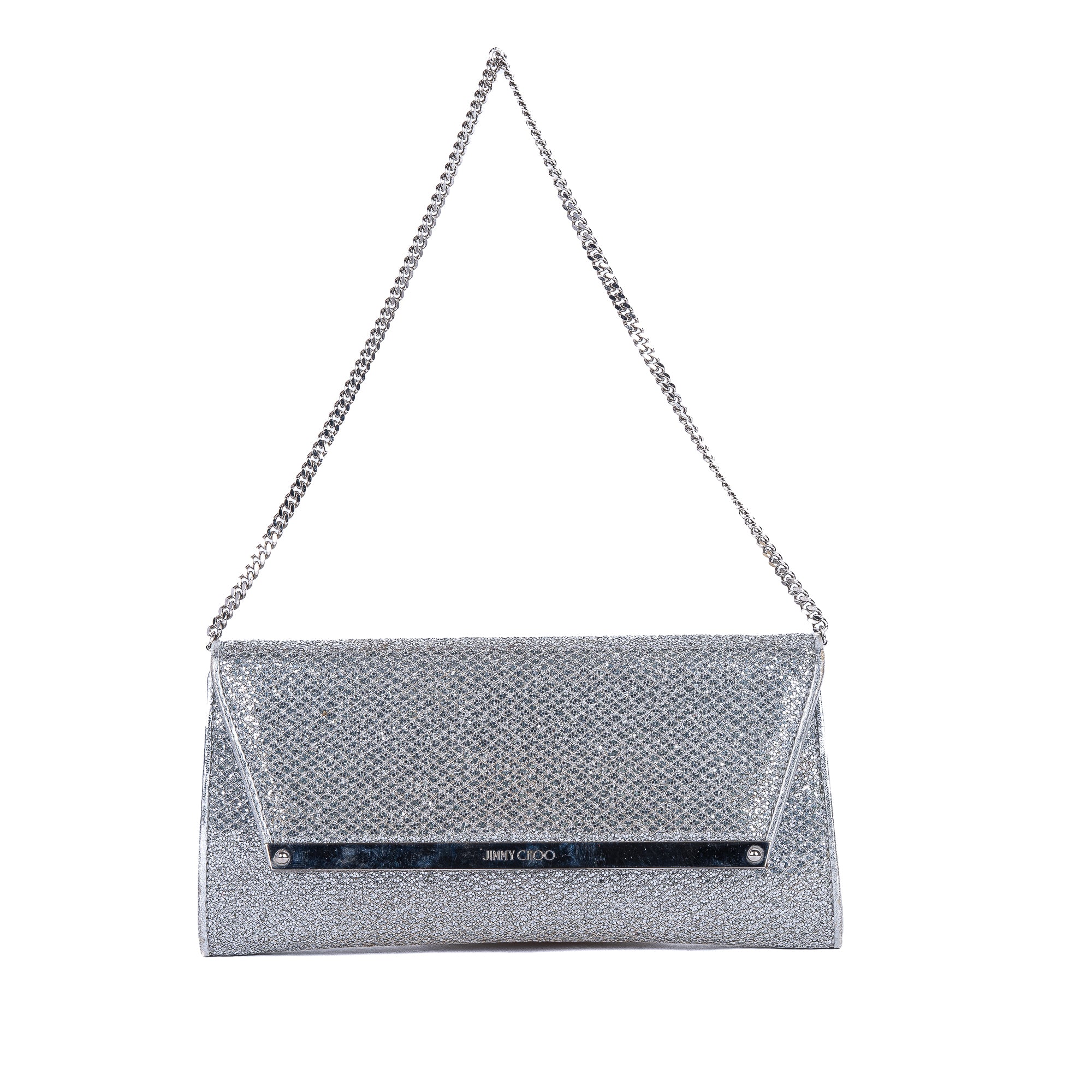 Silver Glitter Clutch Bag