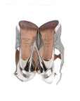 Leather Glitter Fabric Heels