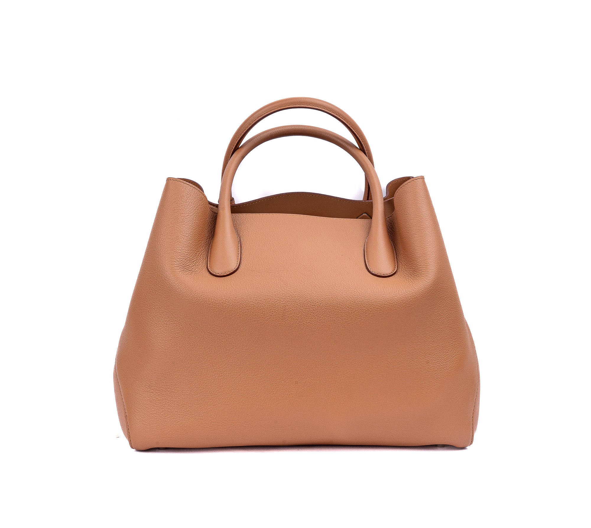 Supple Grained Calfskin Medium Open Bar Tote