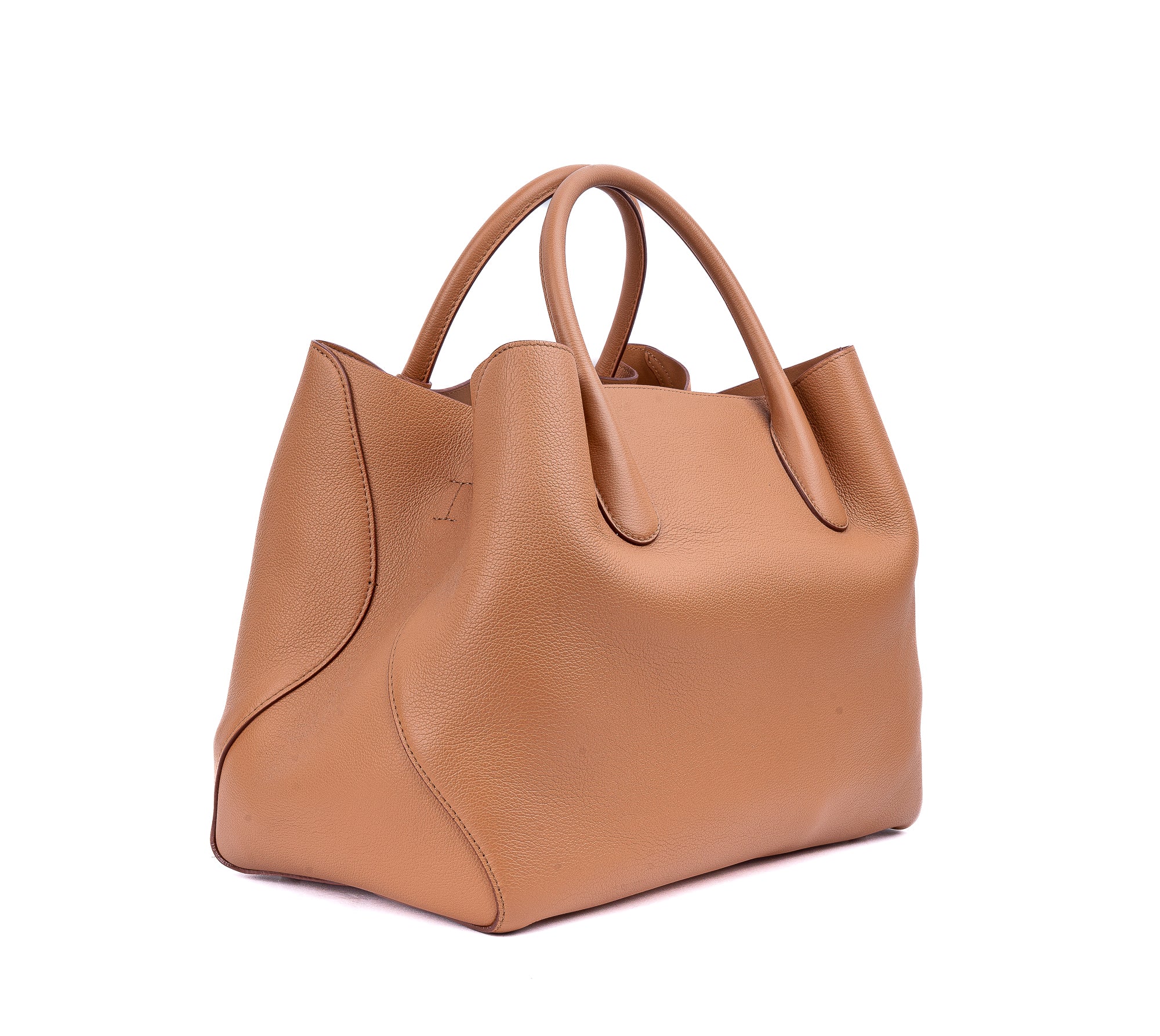 Supple Grained Calfskin Medium Open Bar Tote