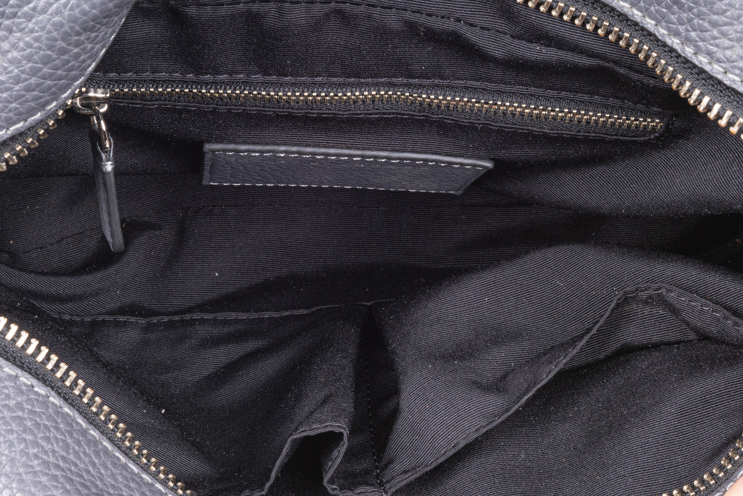 Grey Big Shot Leather Handbag