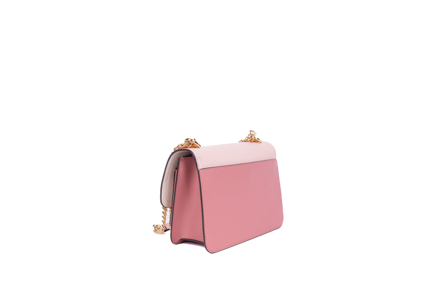 Pink &amp; White Heather Color Block Crossbody Bag