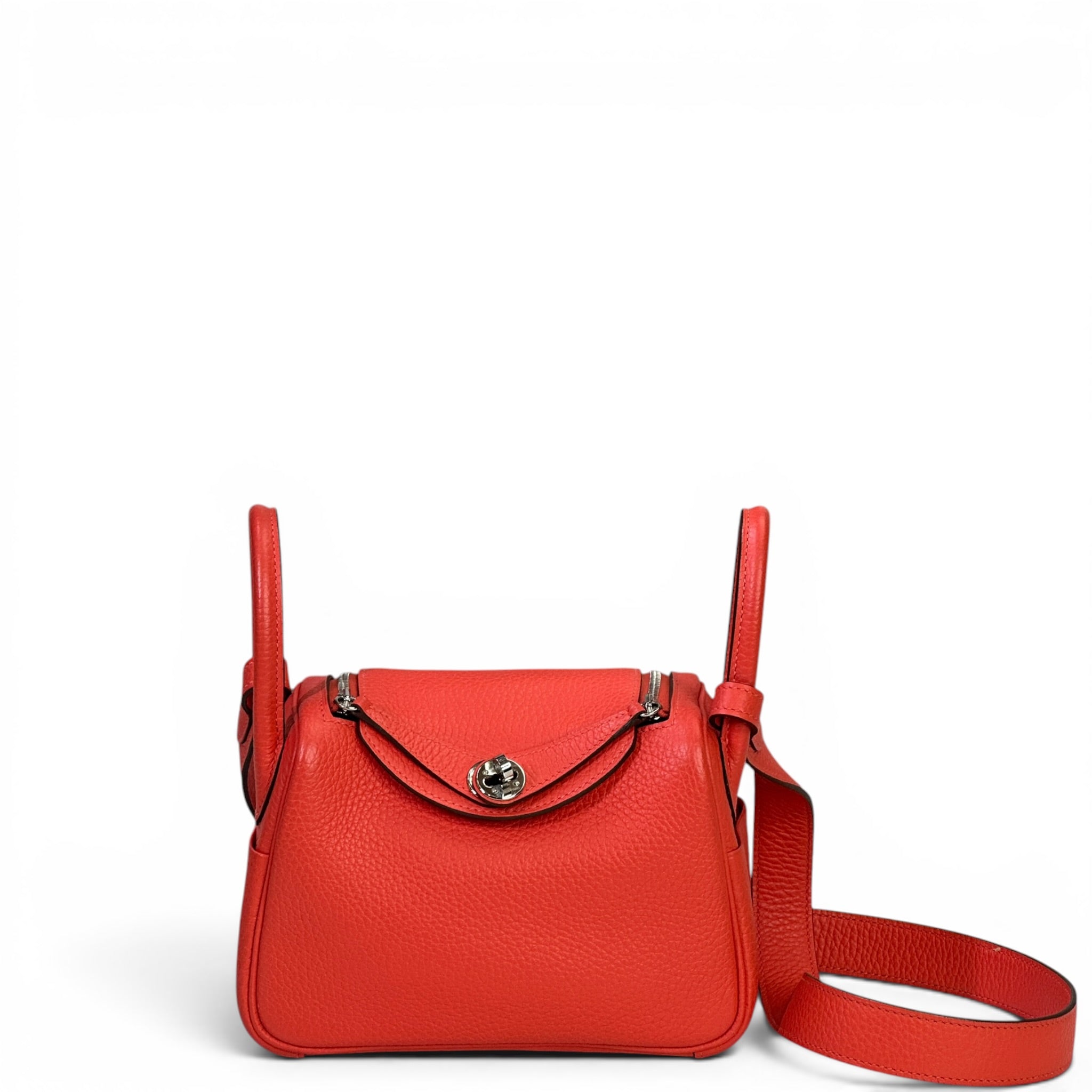 Hermès Lindy Mini Orange Field Taurillon Clemence PHW