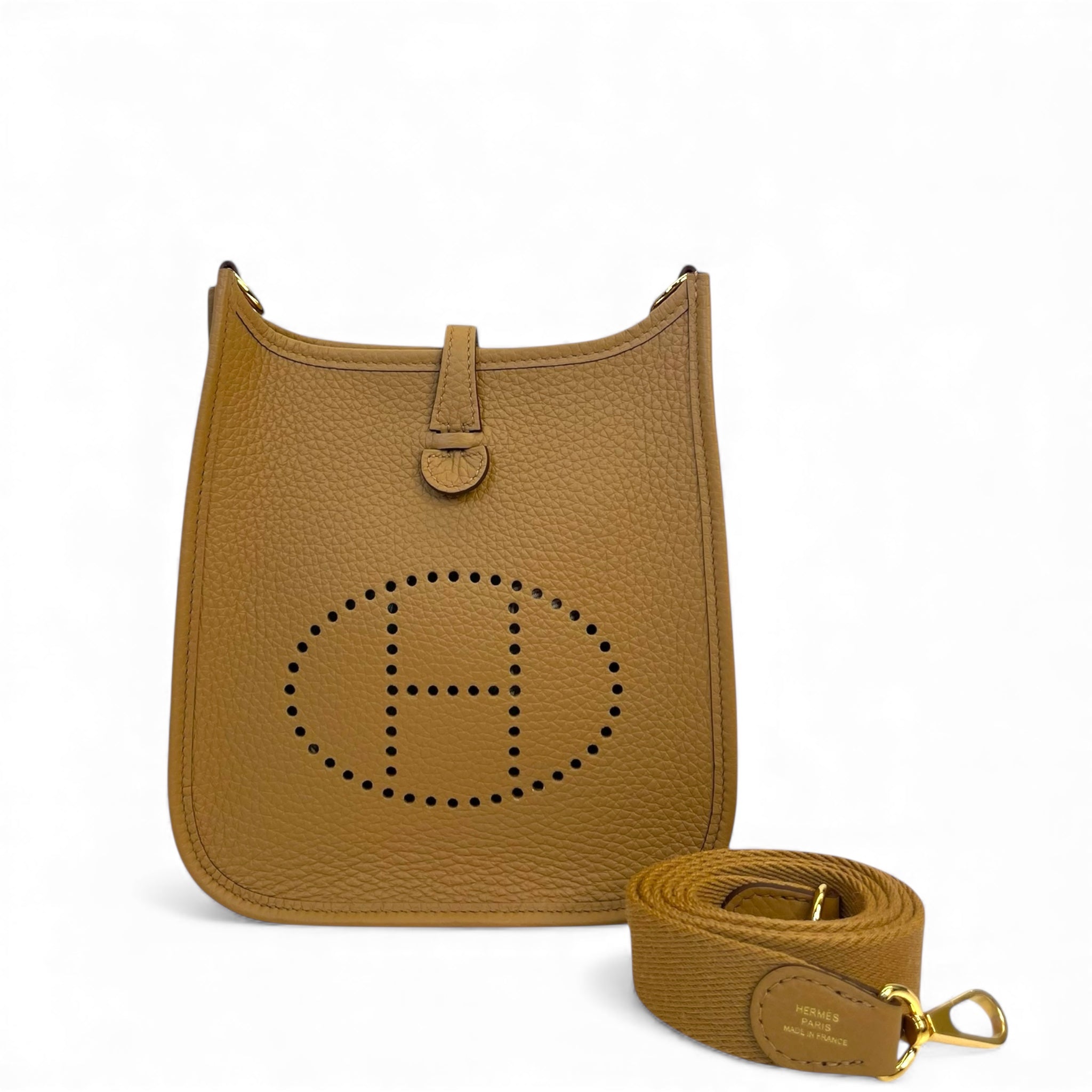 Hermès Mini Evelyne 16 TPM Brown GHW