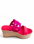 Hermes Ithea 30 espadrille in Rouge Cinétique / Orange Capucine EU 39