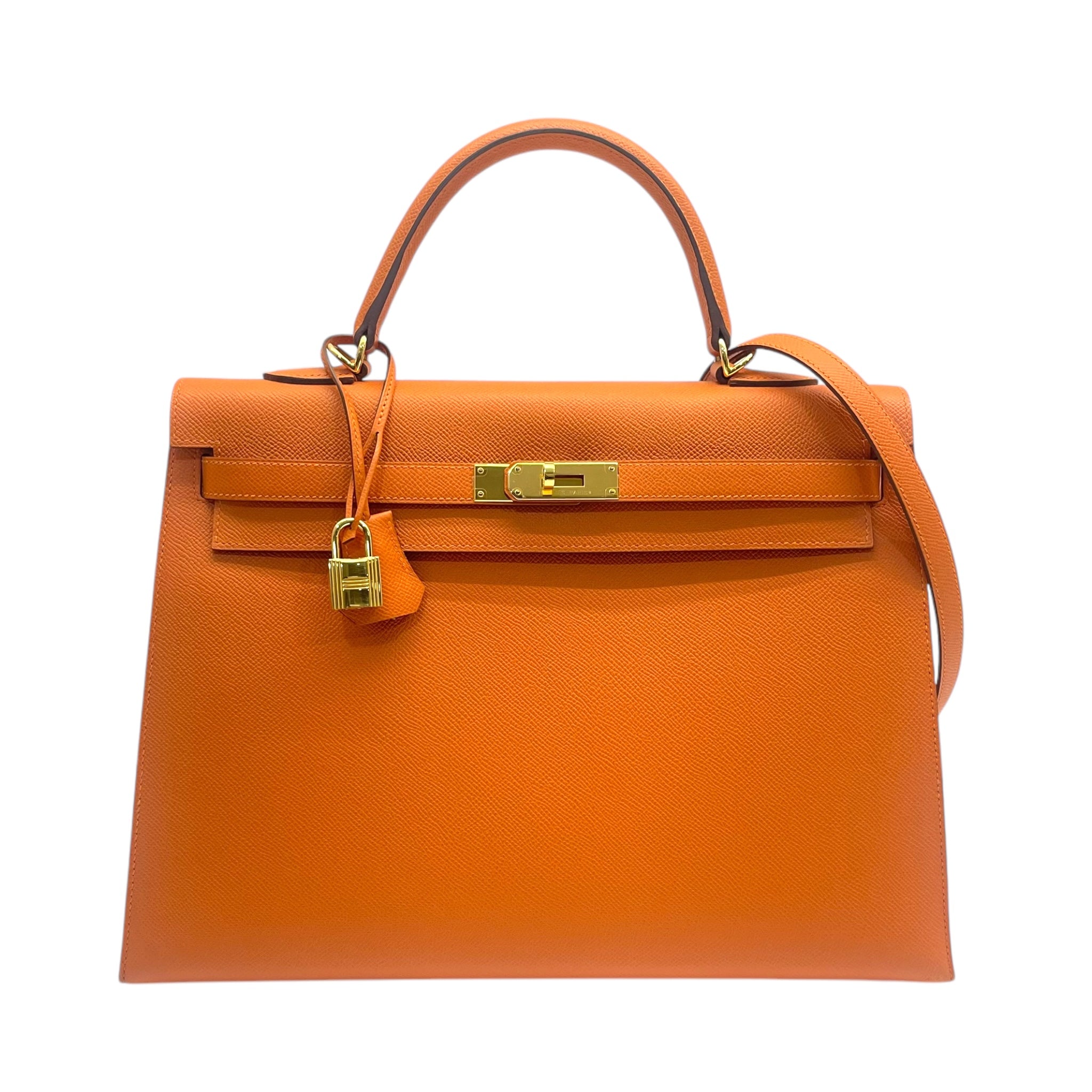 Hermes Kelly 32 Orange Epsom GHW Bag