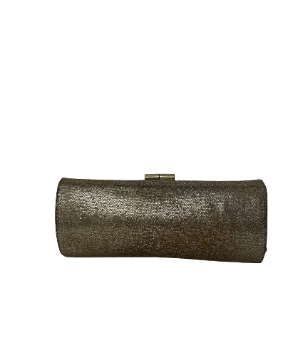 Jimmy Choo Gold Glitter Tube Clutch