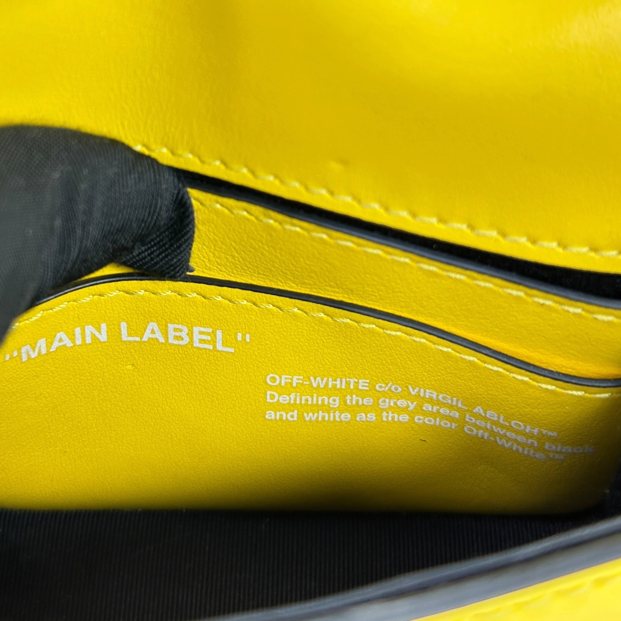 Off White Baby Binder Clip Bag