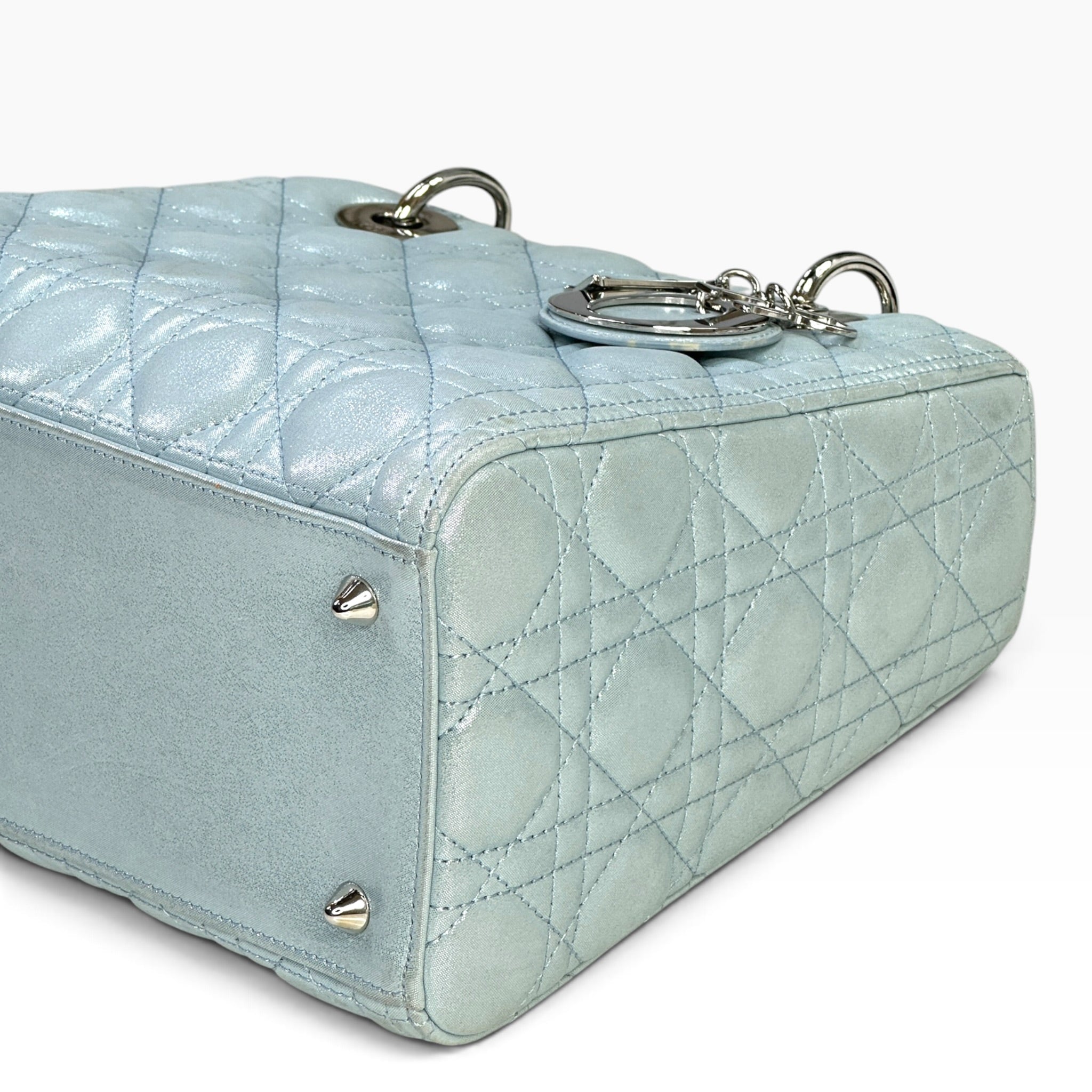 Lady Dior Cannage Medium Placid Blue Lamb Skin Bag