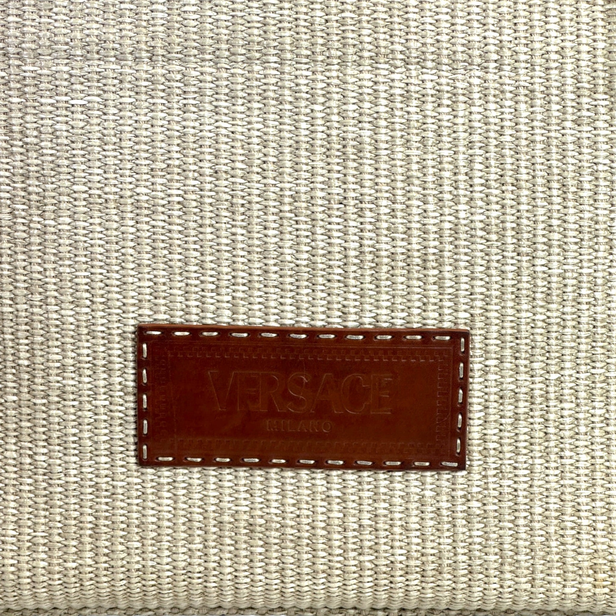 Versace Athena Rafia Tote Beige/Brown