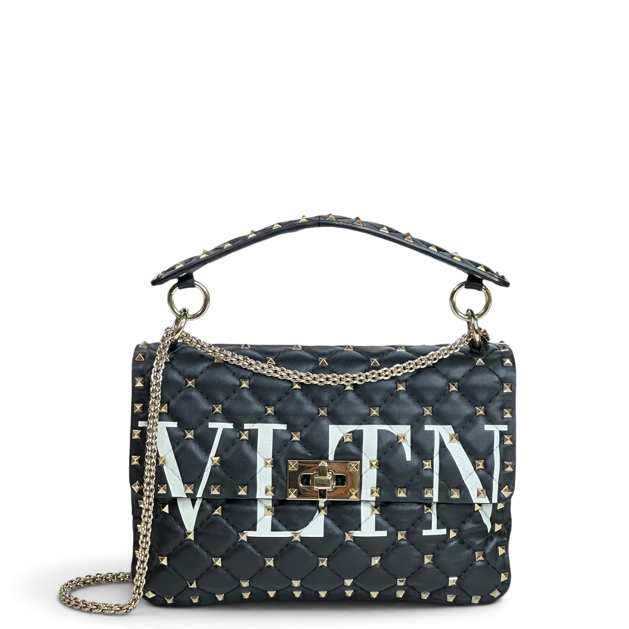Valentino Garavani Rockstud Spike Medium Black Shoulder Bag