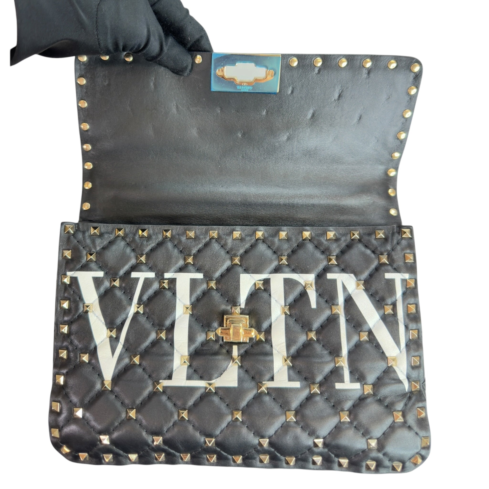 Valentino Garavani Rockstud Spike Medium Black Shoulder Bag