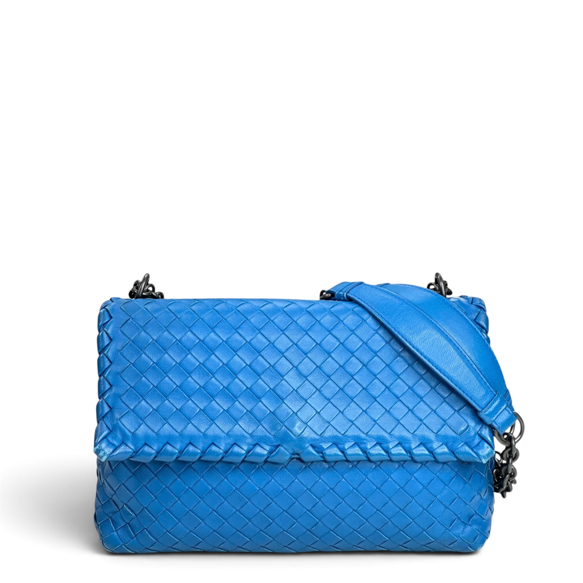 Bottega Veneta Intrecciato Olimpia Blue Shoulder bag