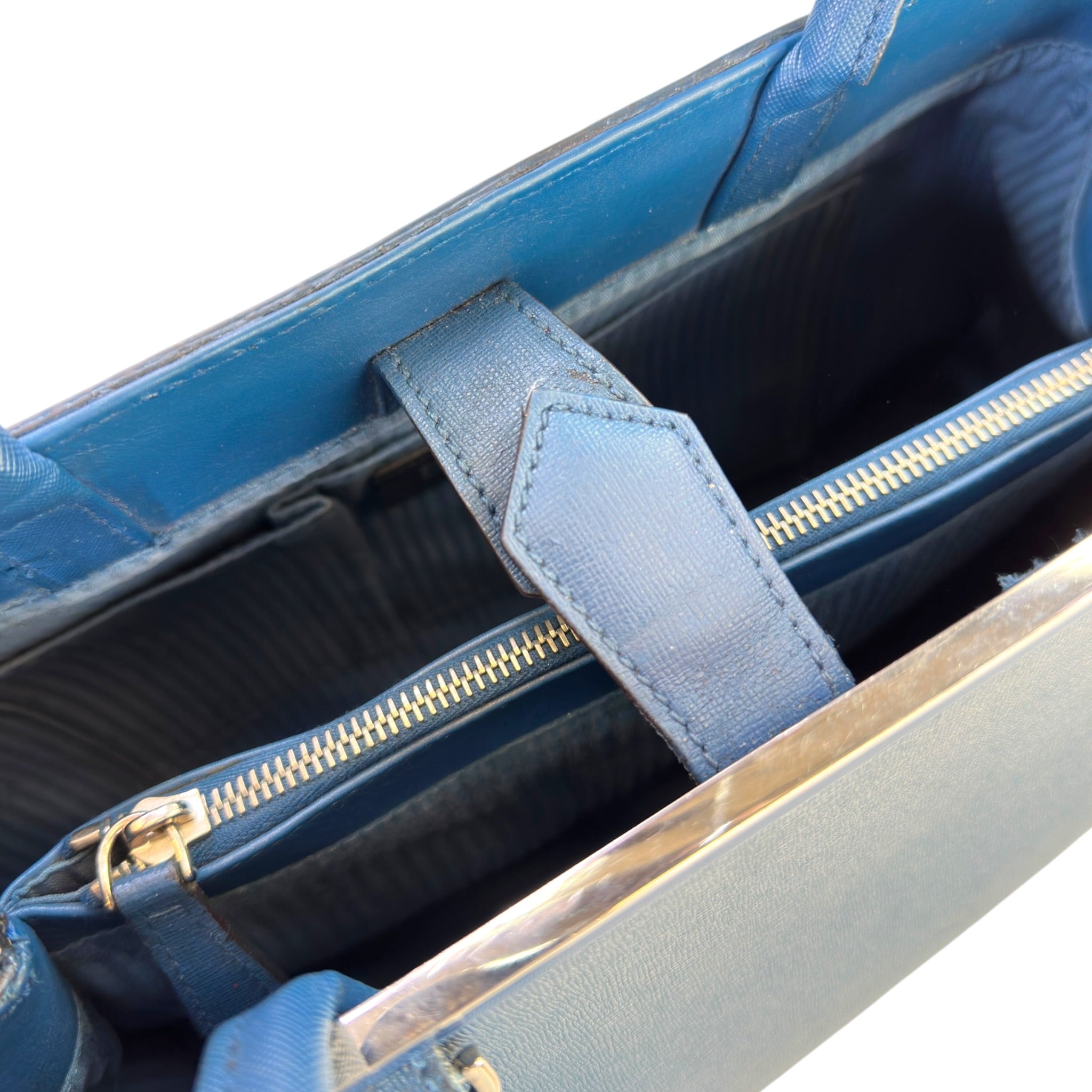 Fendi 2Jours Tote Medium Blue Cobalto Leather