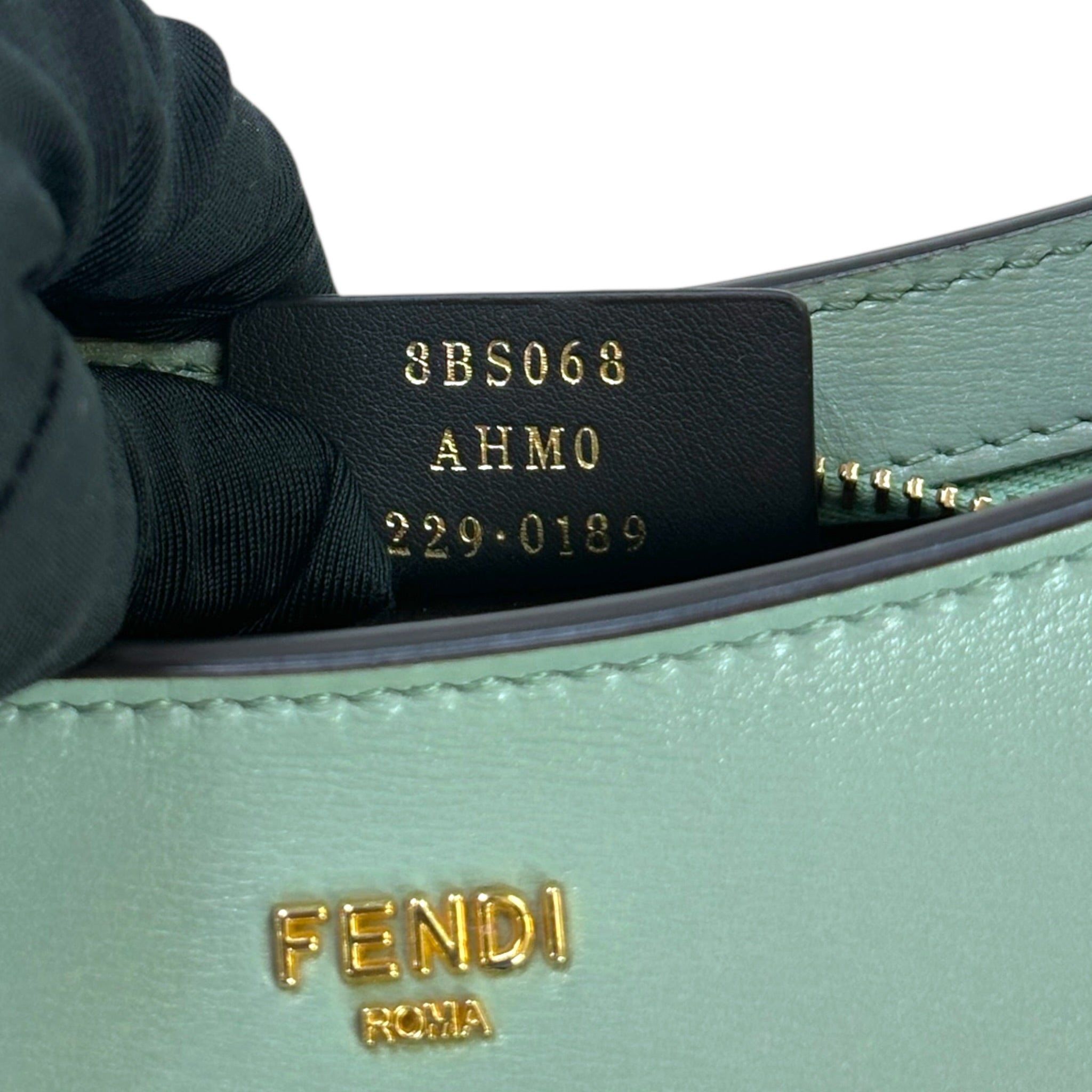 Fendi O'Lock Swing Shoulder Bag Light Blue Leather