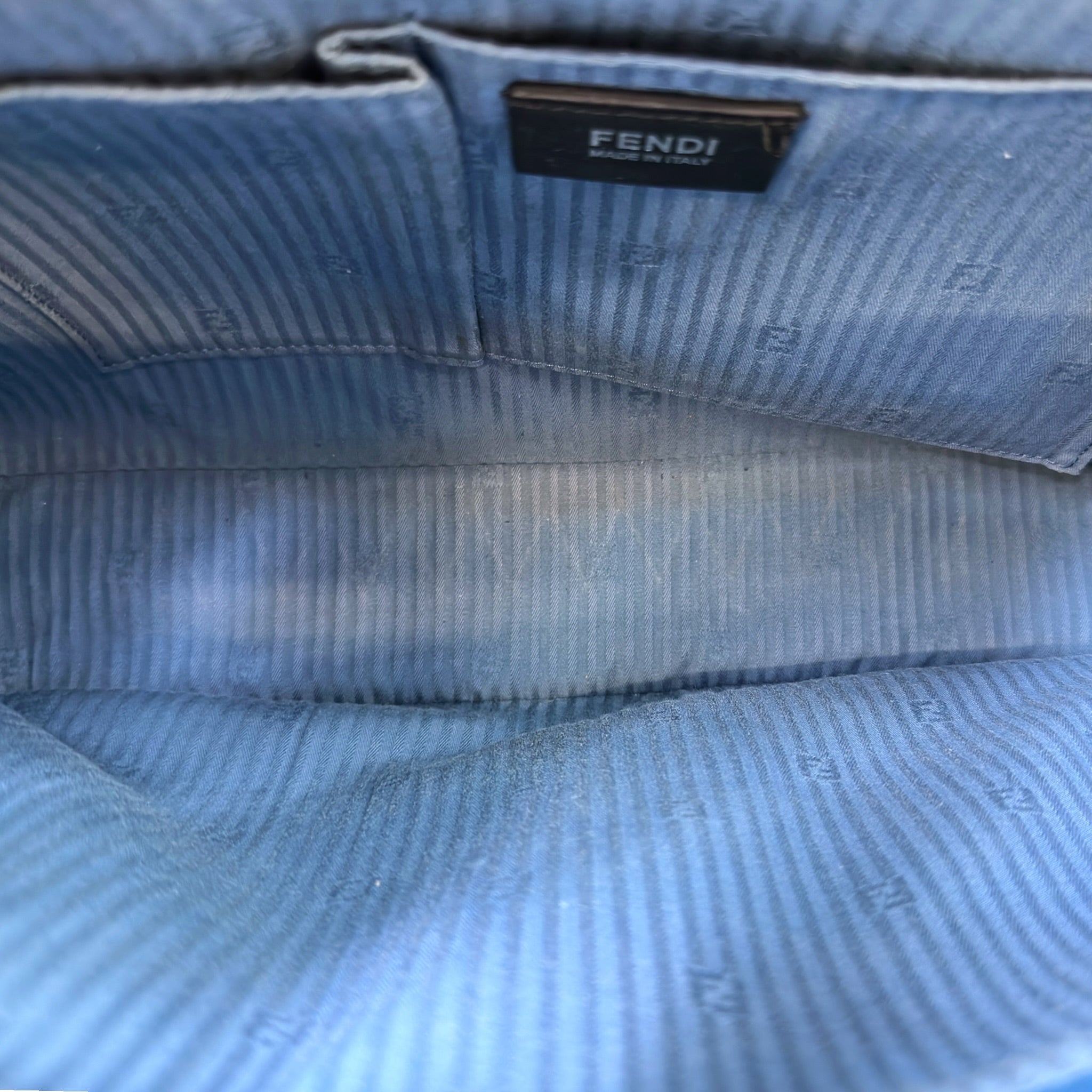 Fendi 2Jours Tote Medium Blue Cobalto Leather