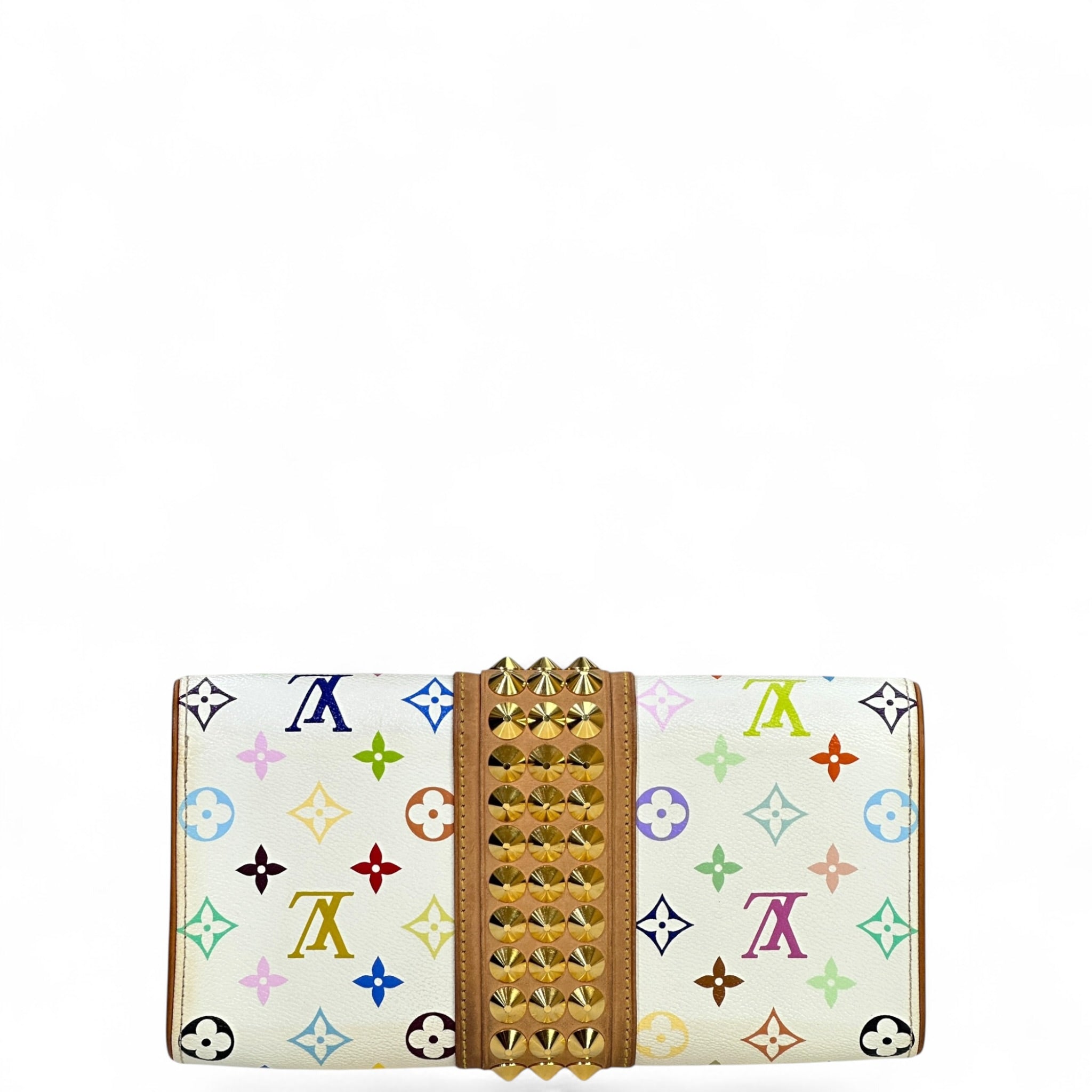 Louis Vuitton X Takashi Murakami Courtney White Monogram Multicolour Clutch