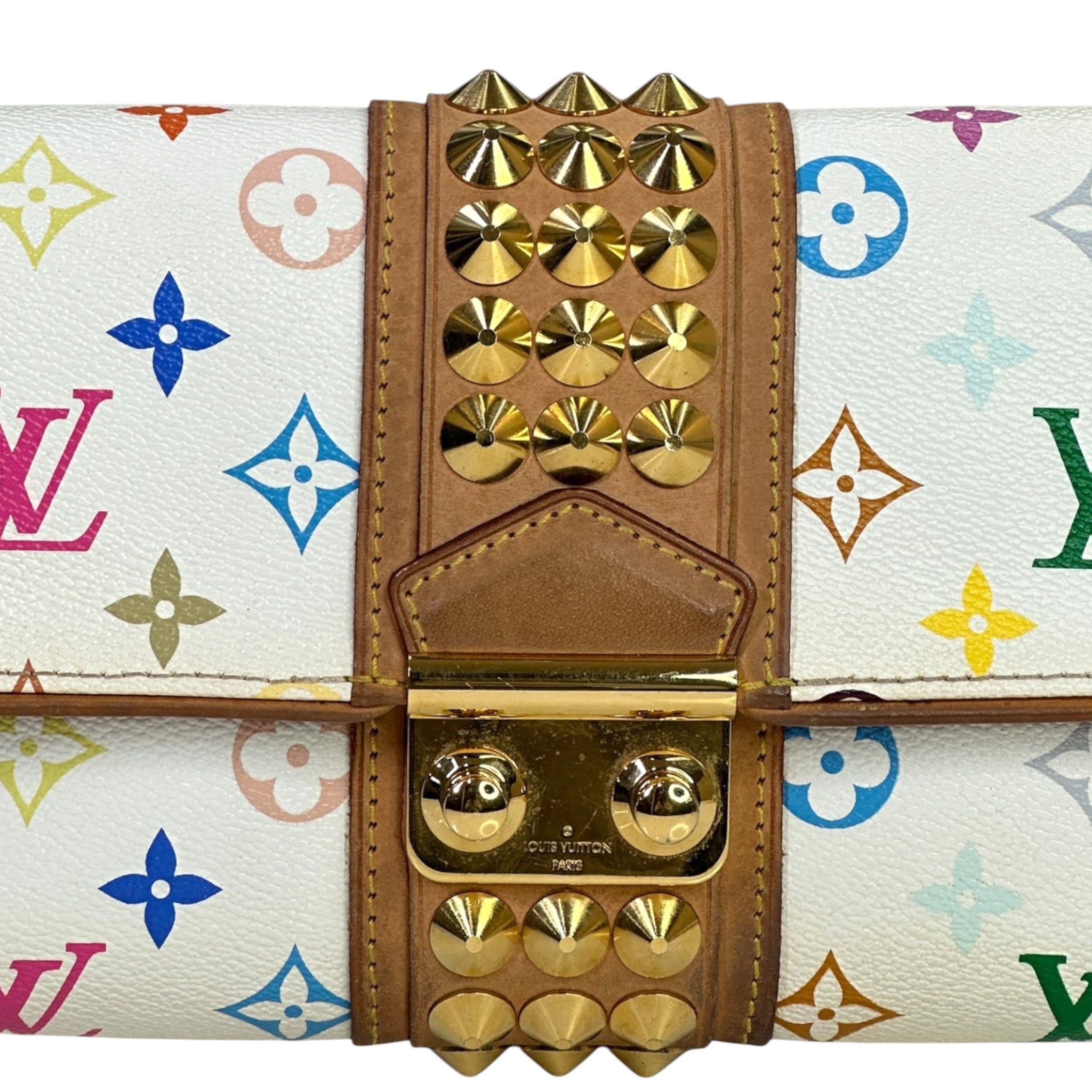 Louis Vuitton X Takashi Murakami Courtney White Monogram Multicolour Clutch